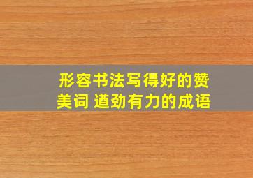 形容书法写得好的赞美词 遒劲有力的成语